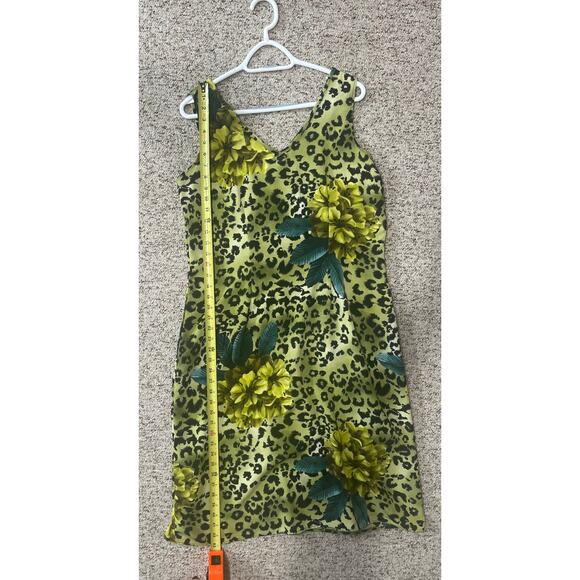 Vintage Adrian Karen Animal Print Floral Tropical Sleeveless Dress Size L - Picture 3 of 6